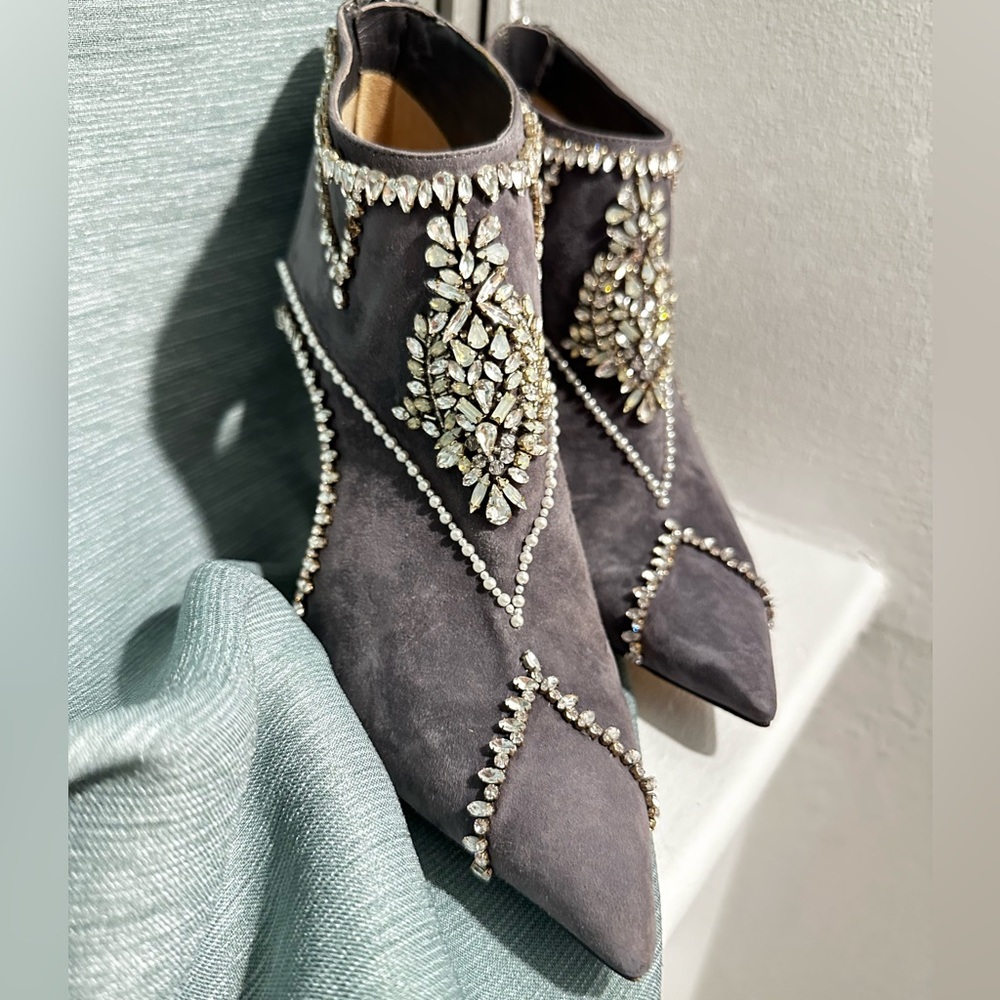 Jimmy choo Lendrix 100mm heels size 36.5 $2250 rhinestones bling grey